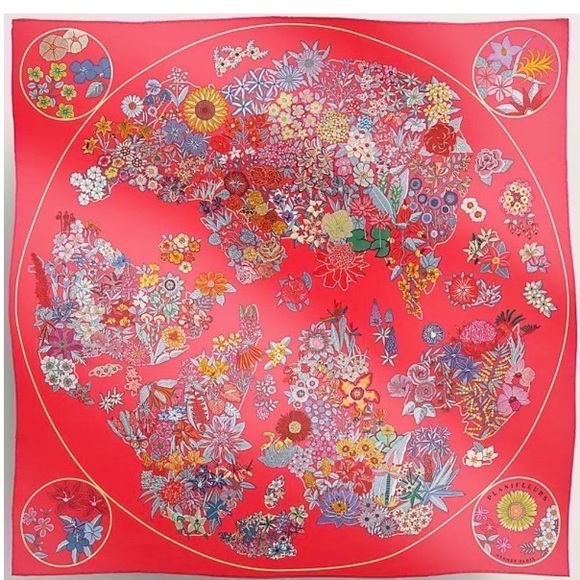 NWT HERMÊS Planifleurs Silk Twill Scarf 90, Christine Henry 2023 - Picture 3 of 14